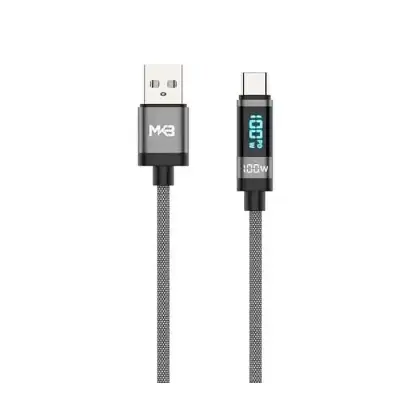 MKB UC100 USB – Type C/100W hight power/Automatic power identification with IC/ LED display / hight density braided Data cable
